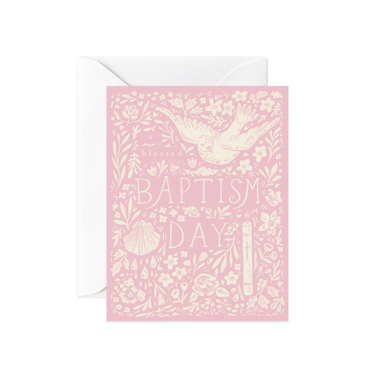 Gratia Design Co. - A Blessed Baptism Day Card (Pink)