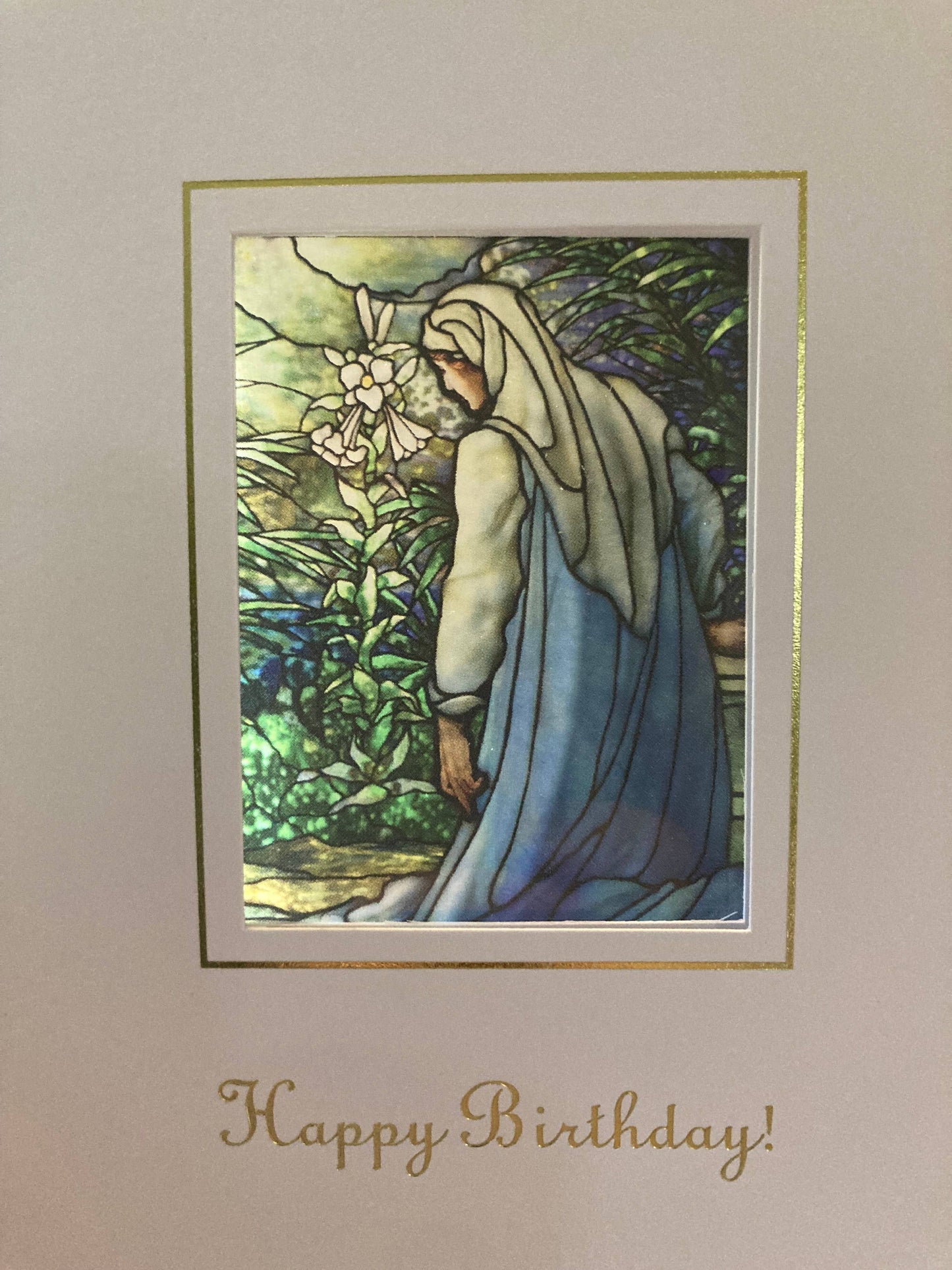 Bright Greetings - The Annunciation sun-catcher card