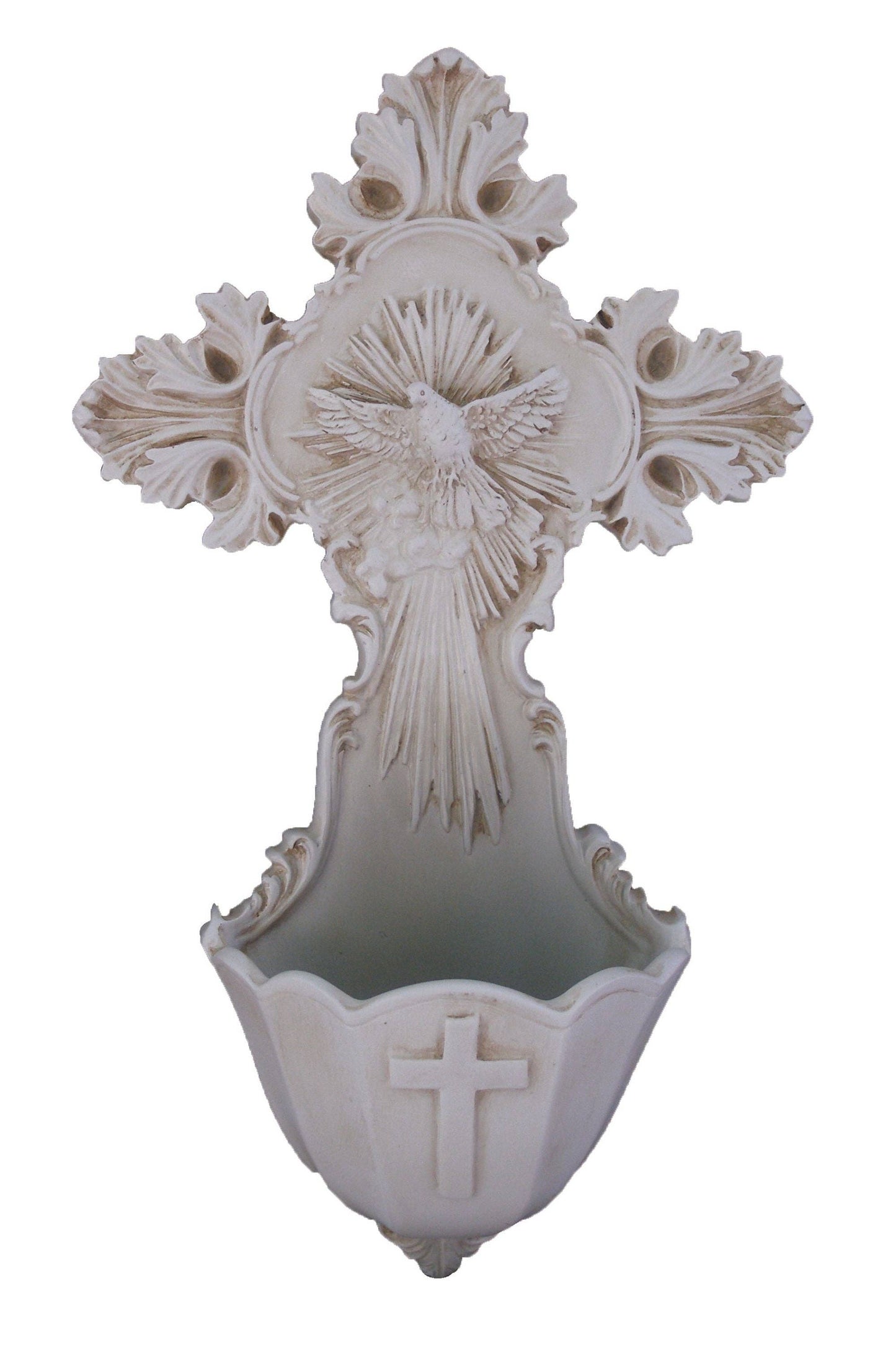 Holy Spirit Font in Antiqued Resin 6"