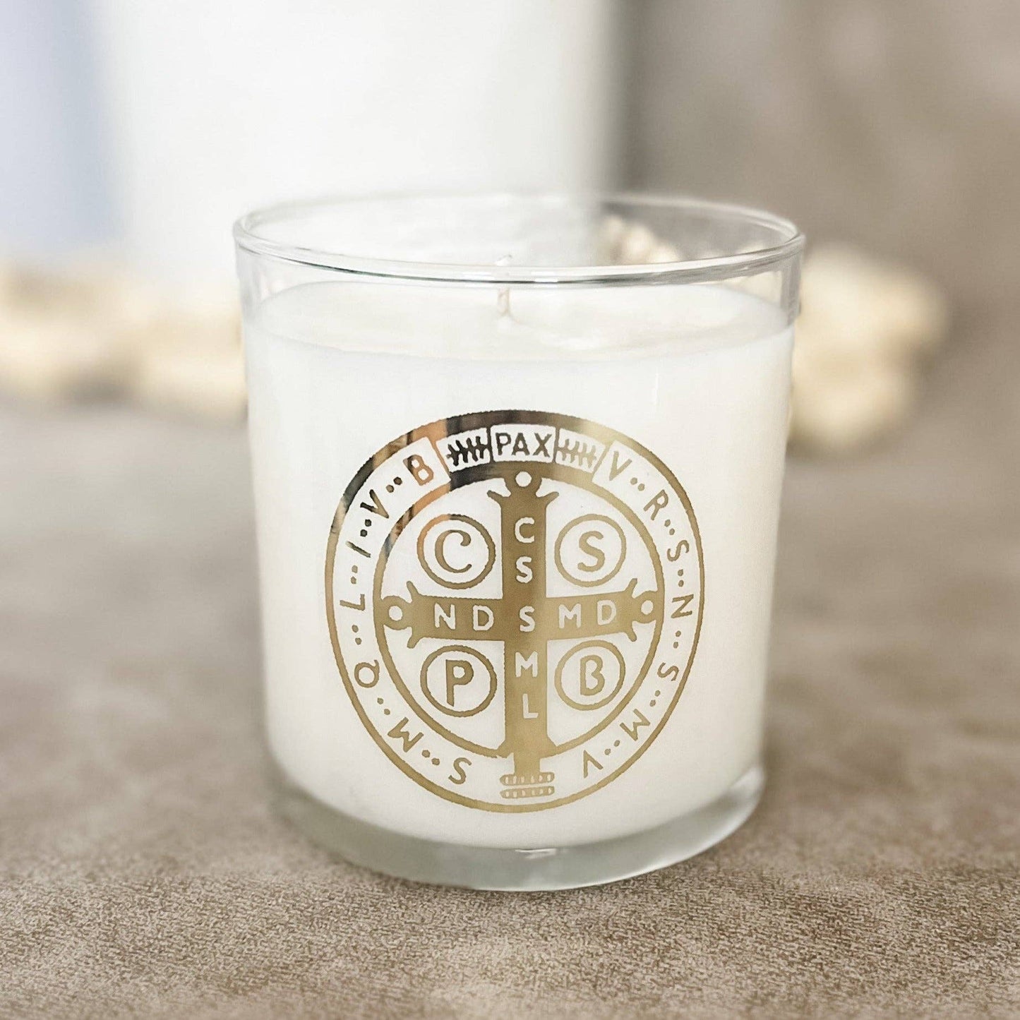 Pax Rosa - Saint Benedict Medal Candle