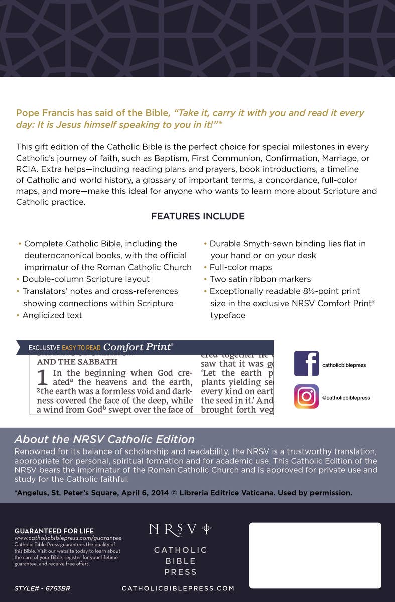 HarperCollins Christian Publishing - Nrsv, Catholic Bible, Gift Edition