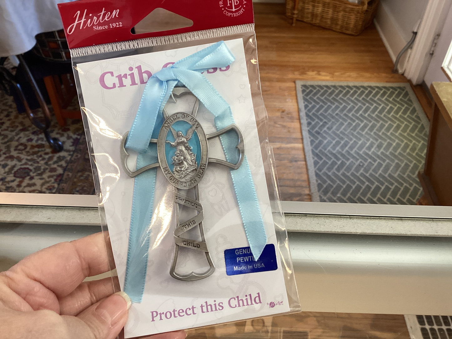 Guardian Angel Cross with Ribbon