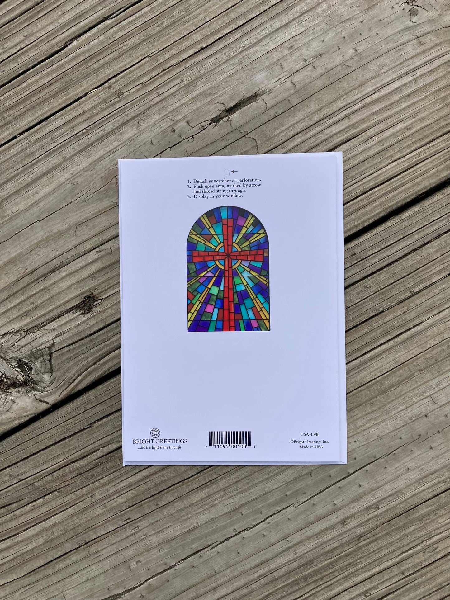 Bright Greetings - Wedding glory cross sun catcher greeting card | Christian