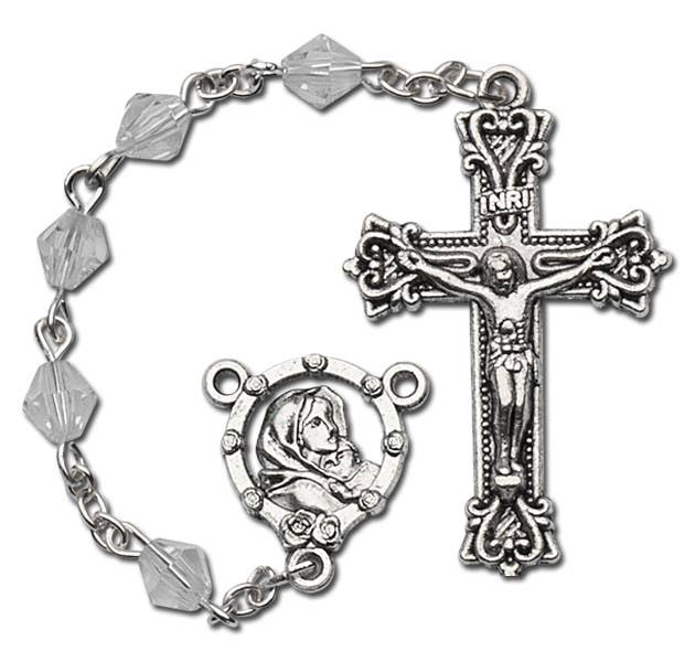 H.J. SHERMAN COMPANY, INC. - Rondelle Bead Rosary - Crystal
