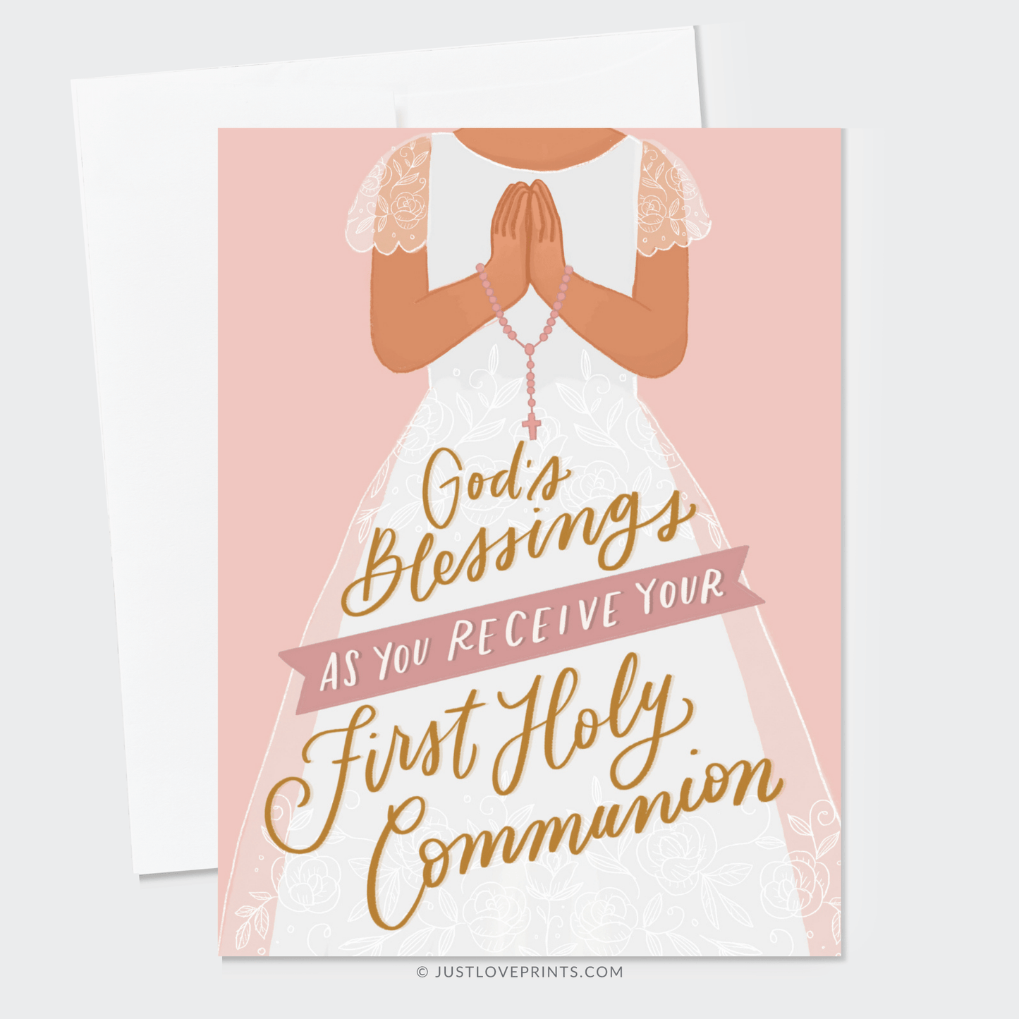 Just Love Prints - Catholic Stickers & Gifts - Girl First Holy Communion Greeting Card