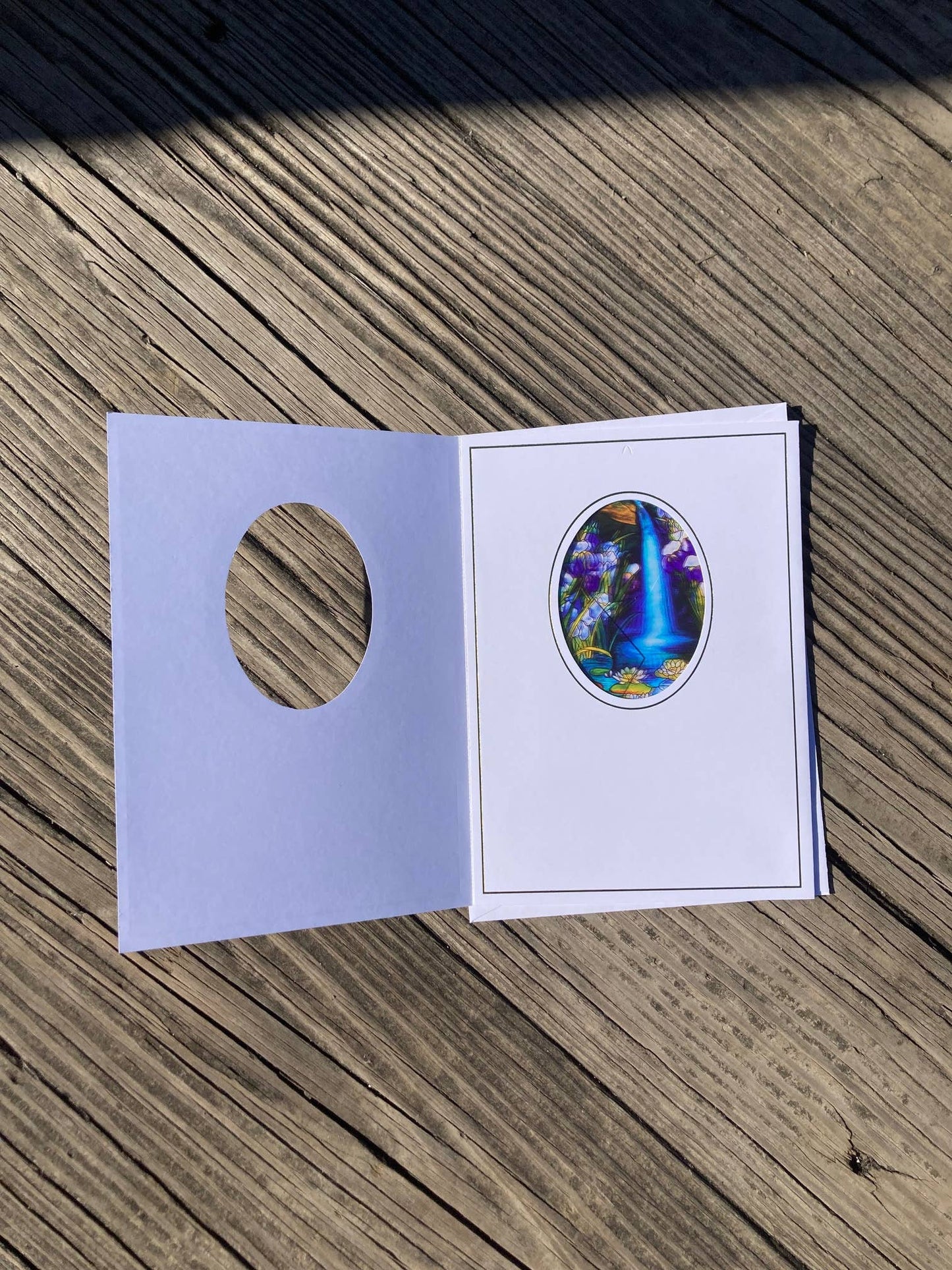 Bright Greetings - Baptism waterfall, sun-catcher card