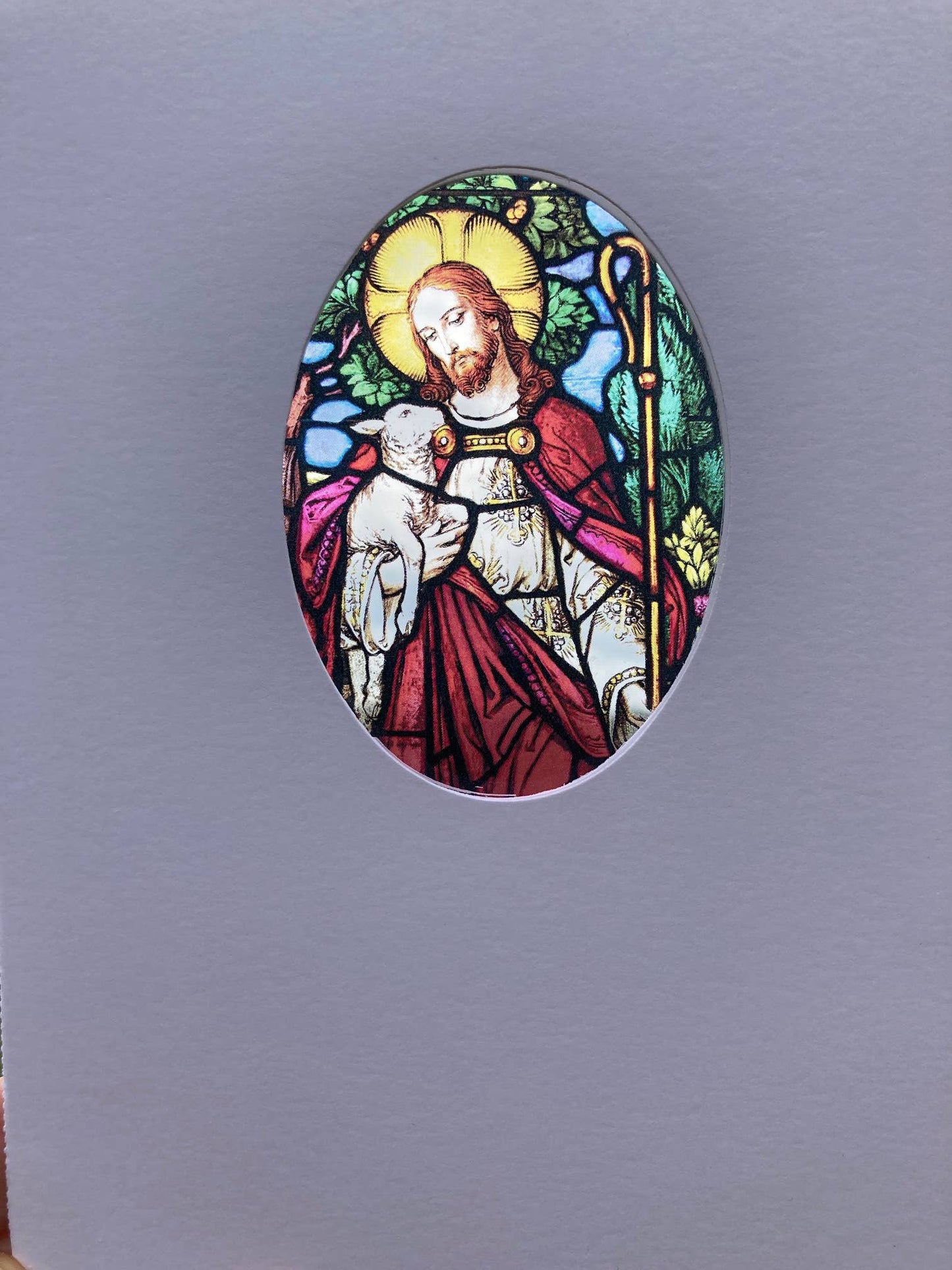 Bright Greetings - The Good Shepherd sun-catcher card