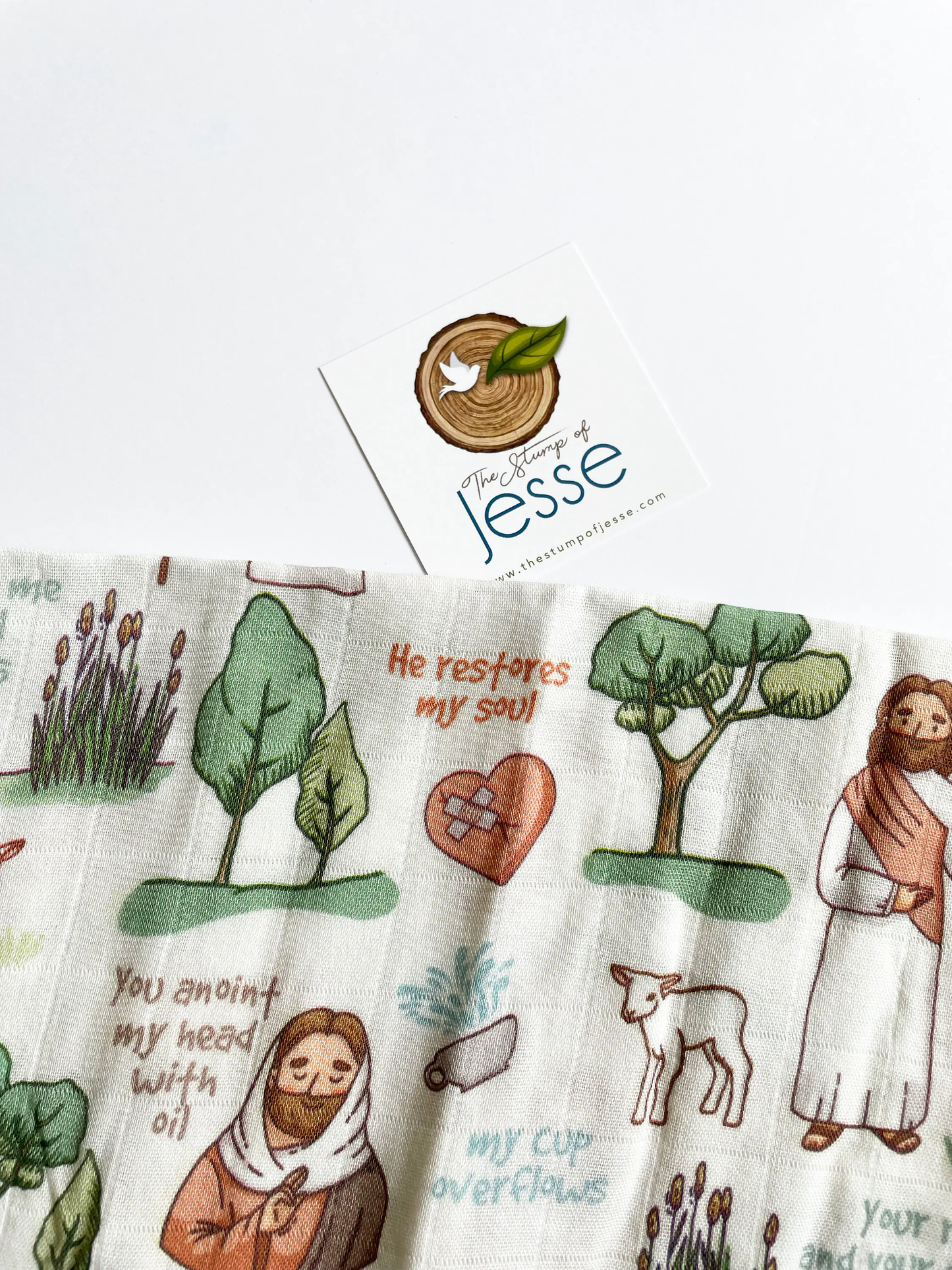 The Stump of Jesse - The Good Shepherd Muslin Deluxe Swaddle I Catholic Gift