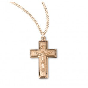 Gold Small Fancy Crucifix Necklace