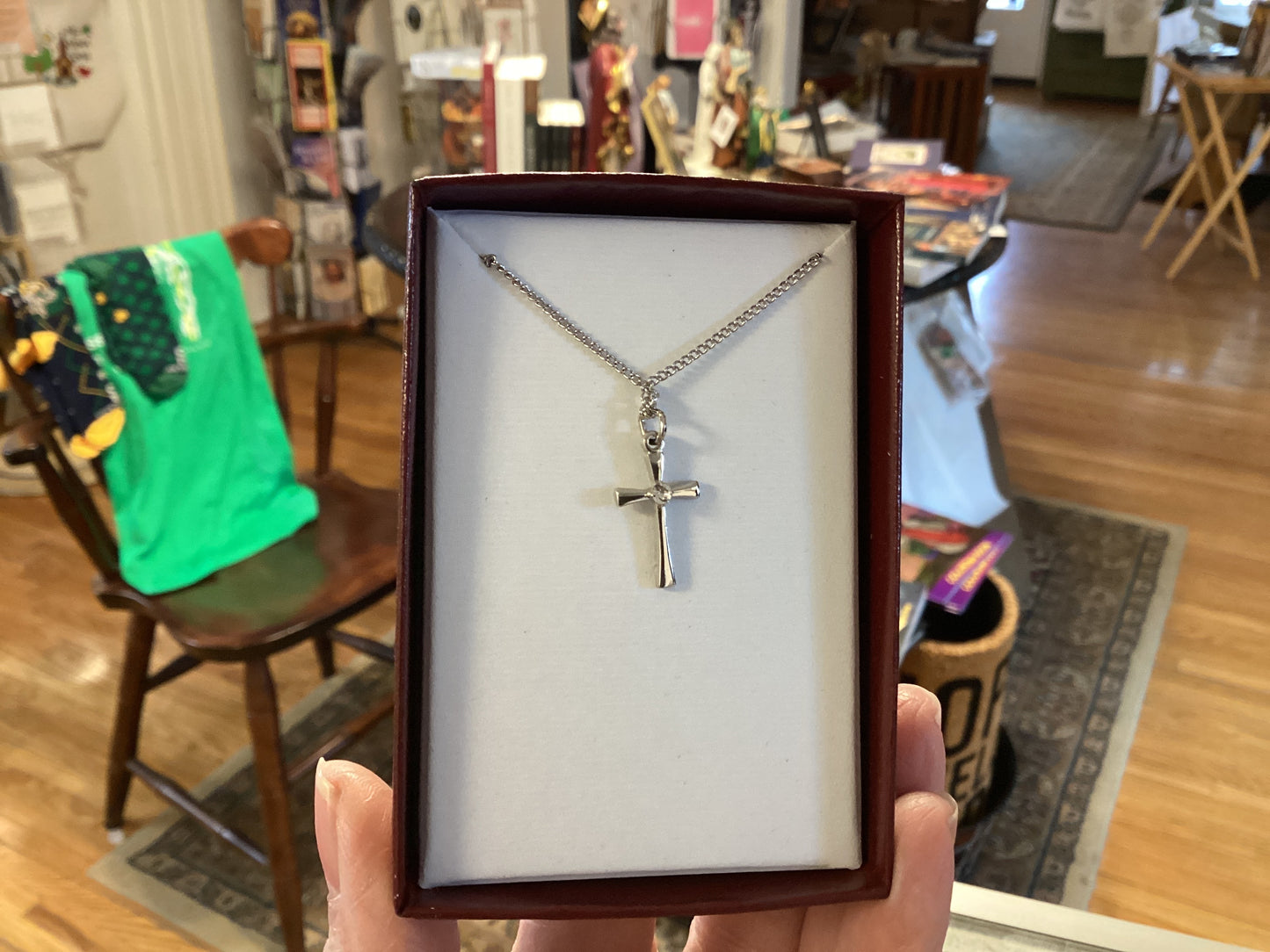 Pewter Maltese cross necklace