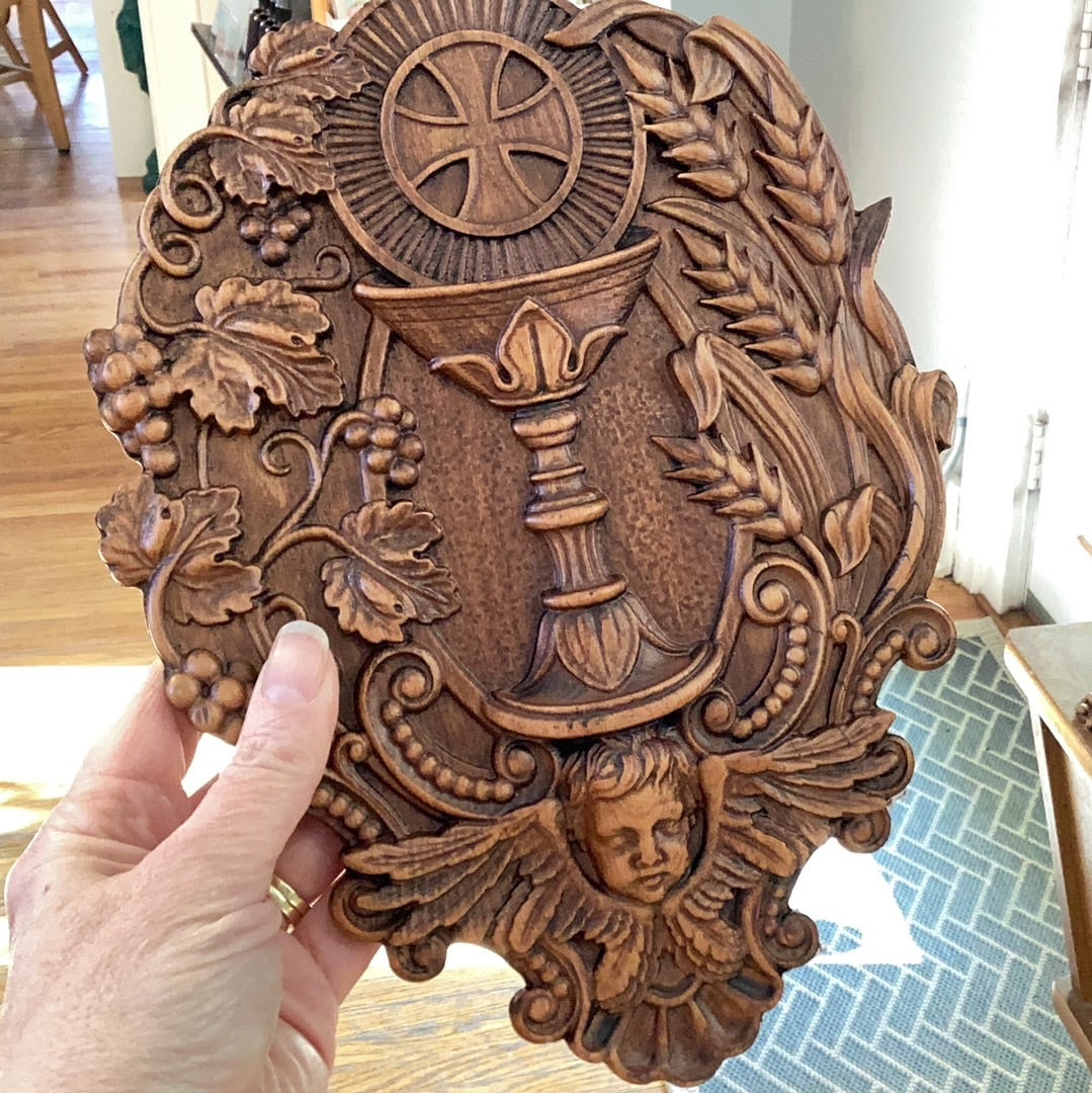 Communion Chalice Wood Carving
