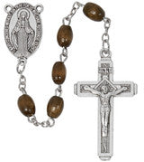 Small Back oval bead wooden Rosary