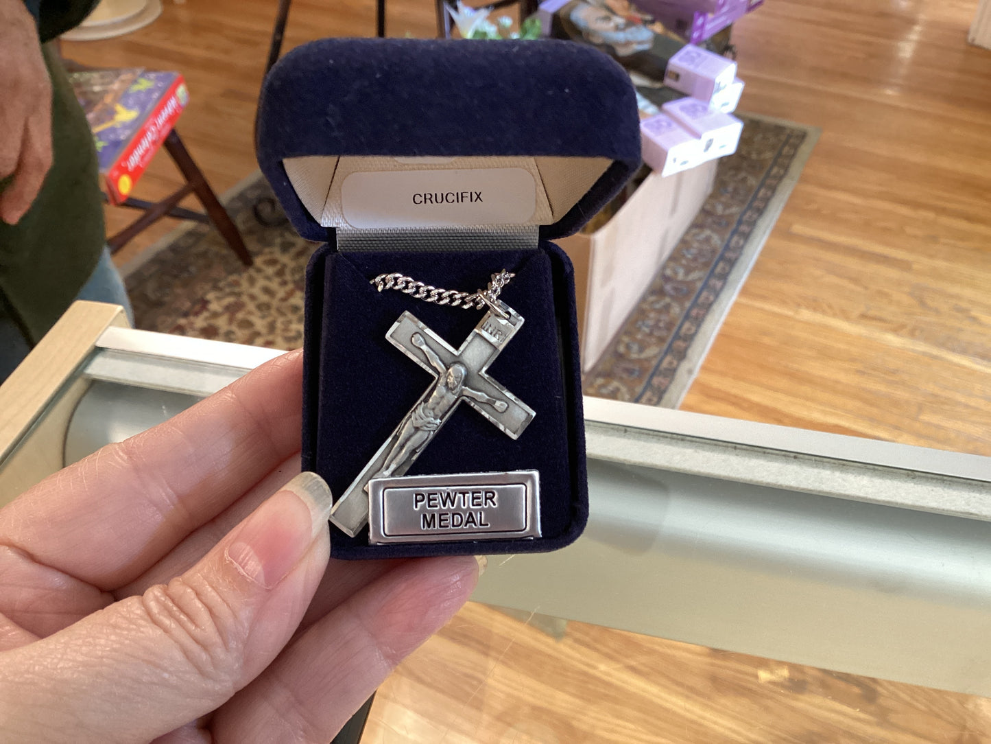 Pewter Crucifix Necklace