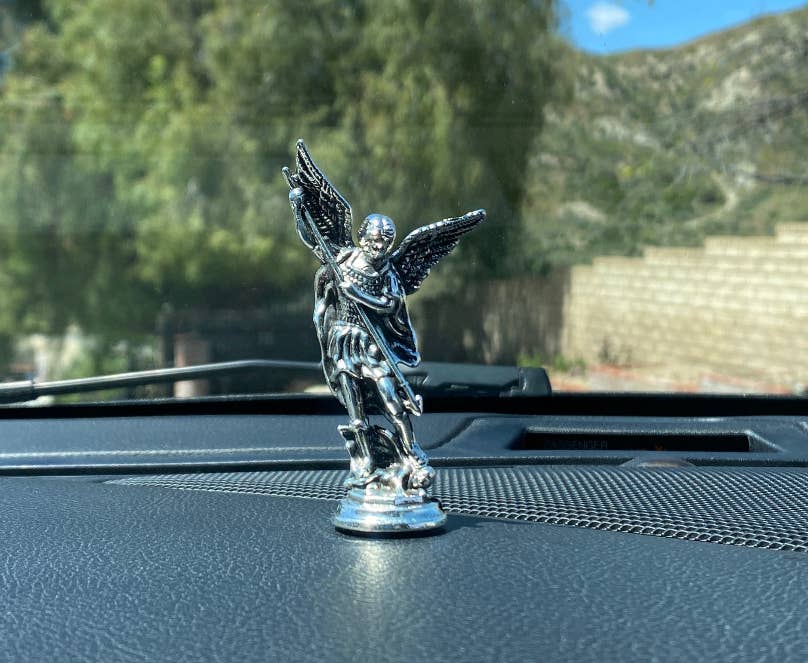 St Michael Dashboard Statuette 3″ chrome
