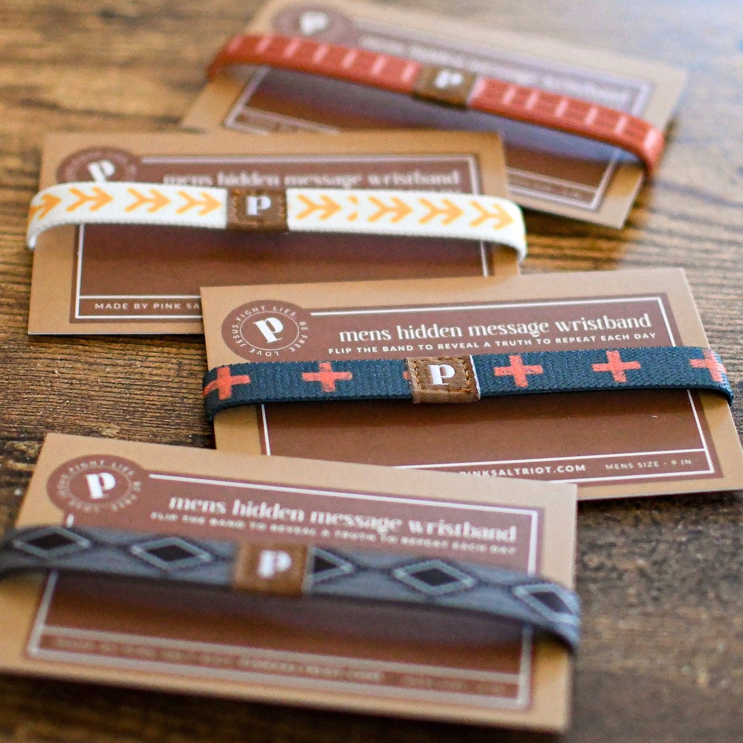 Pink Salt Riot - The Cross is the Victory Elastic Men's Wristband