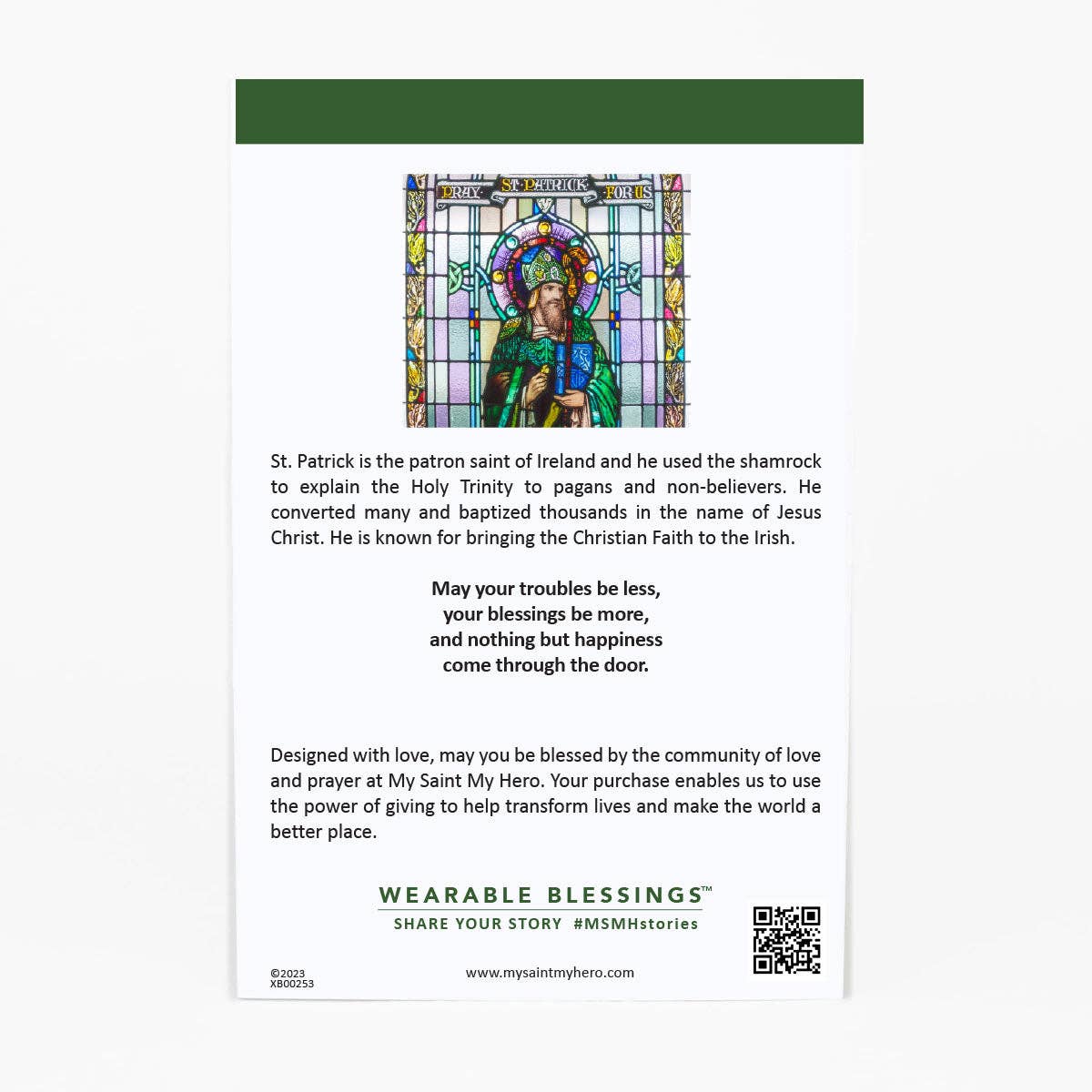 My Saint My Hero - St. Patrick's Breathe Blessing Bracelet