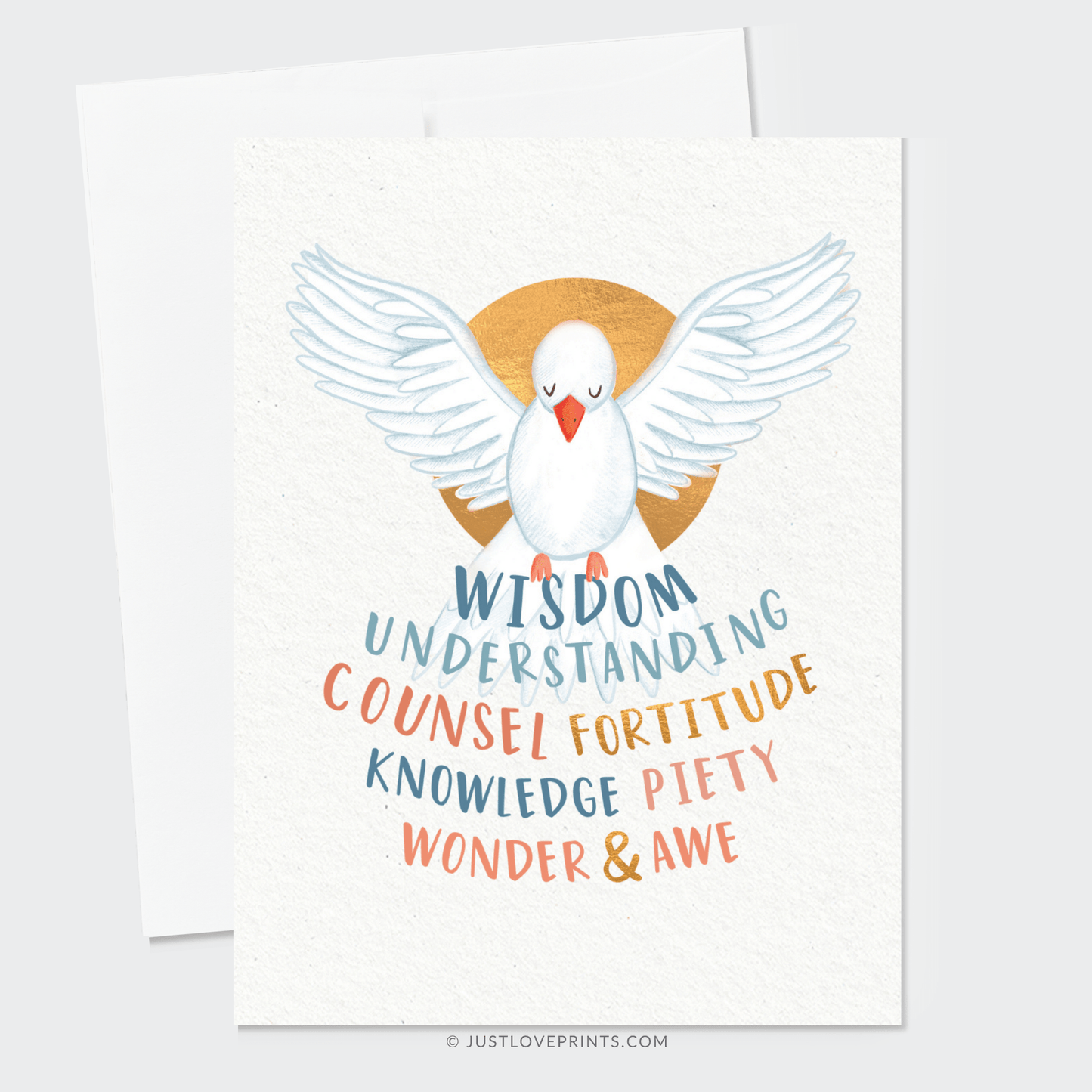 Just Love Prints - Catholic Stickers & Gifts - Gifts of the Holy Spirit Greeting Card