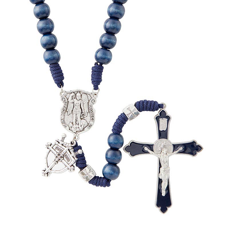 Blue St. Michael Paracord Blue Rosary
