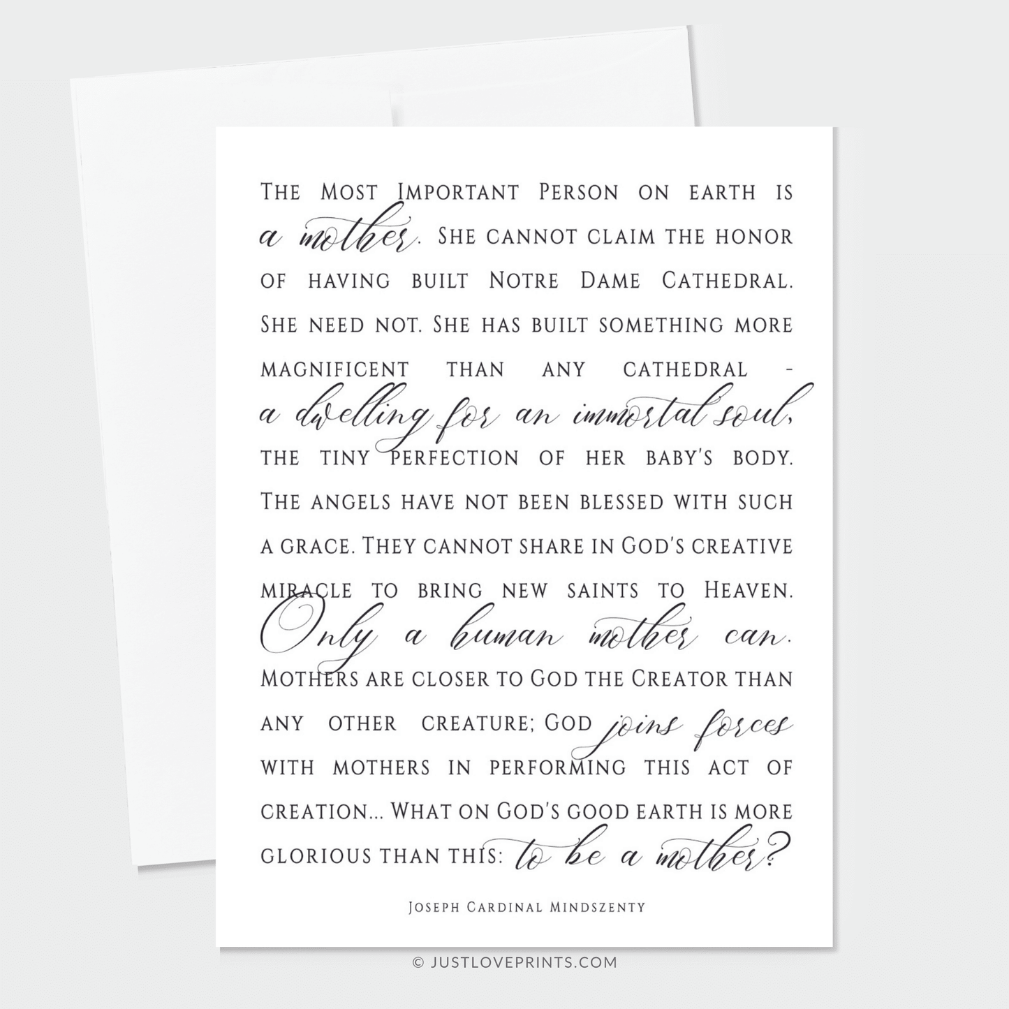 Just Love Prints - Motherhood Quote Greeting Card