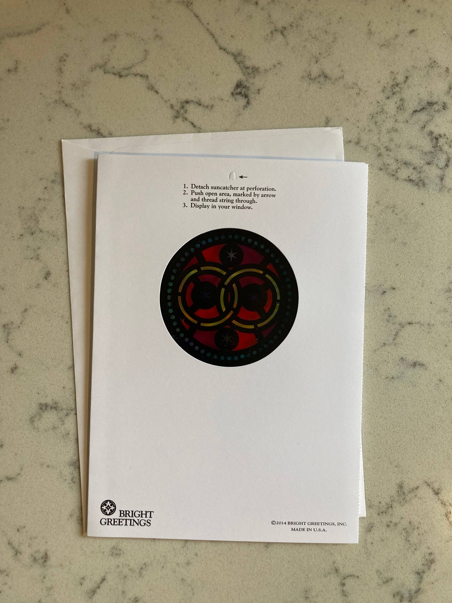 Bright Greetings - Wedding rings sun catcher greeting card with scripture