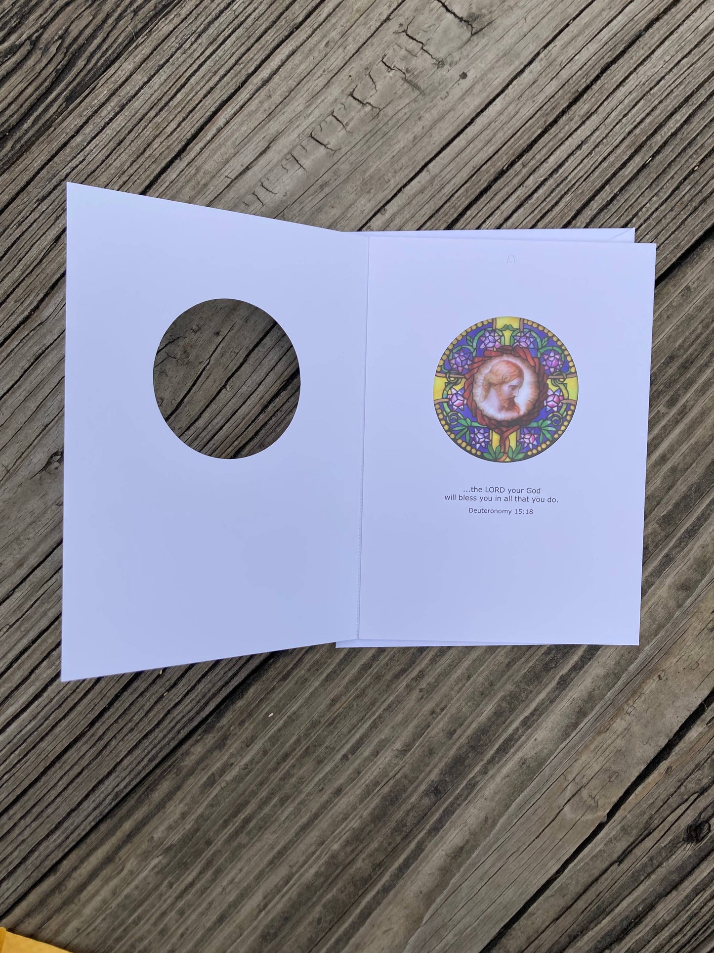 Bright Greetings - The Holy face of Jesus sun-catcher birthday greeting card