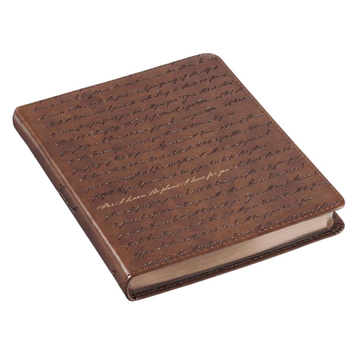 Christian Art Gifts - Journal Handy Brown I Know the Plans Jer. 29:11