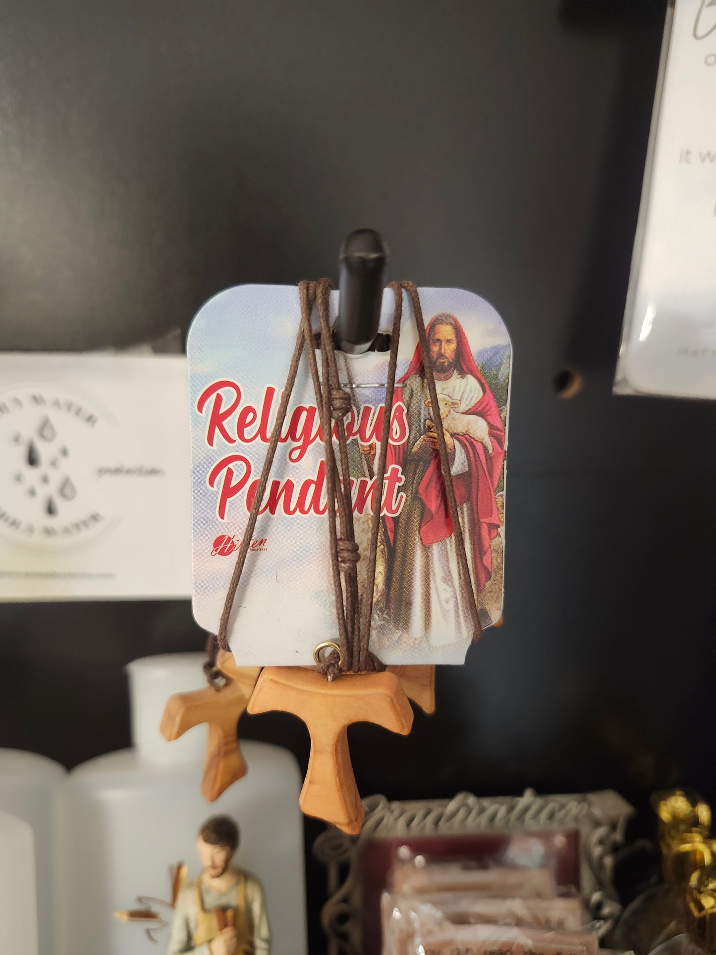 Olive Wood Tau Cross Necklaces