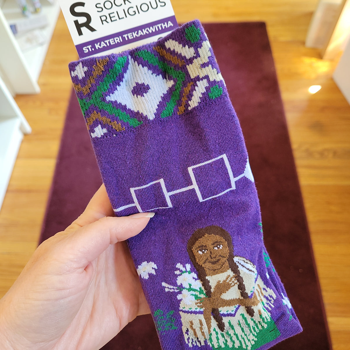Marian Monogram Religious Socks