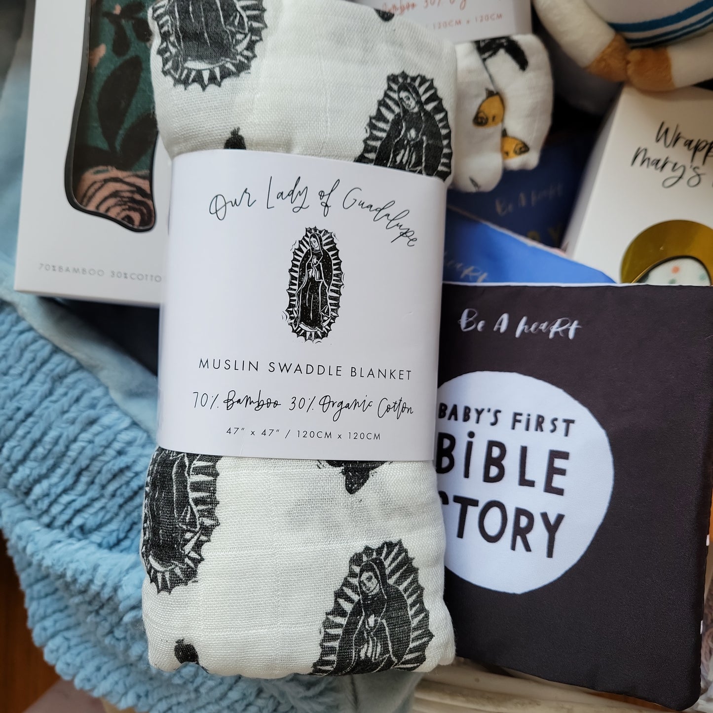 Saint Francis Muslin Swaddle Blanket