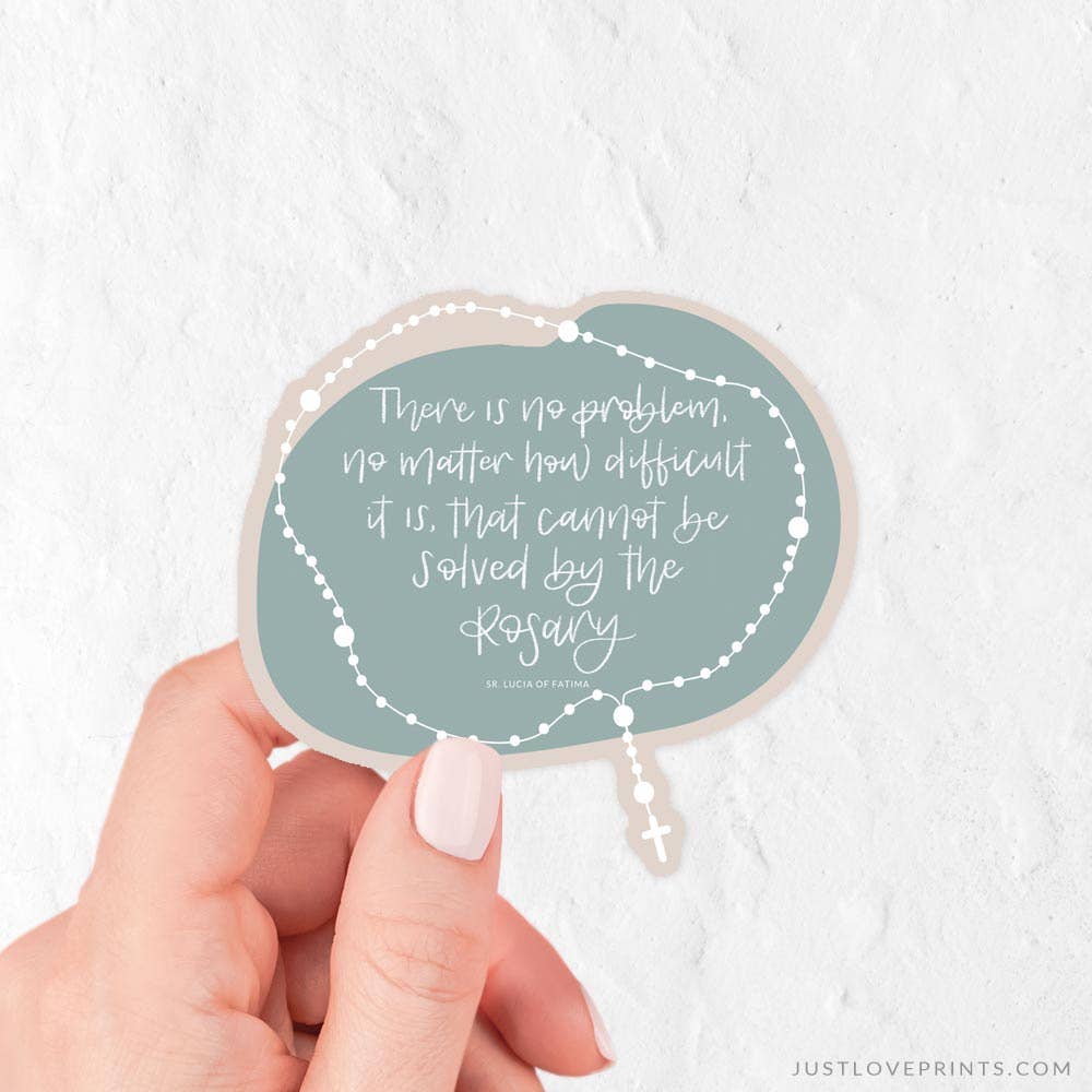 Just Love Prints - Solved by the Rosary Vinyl Sticker