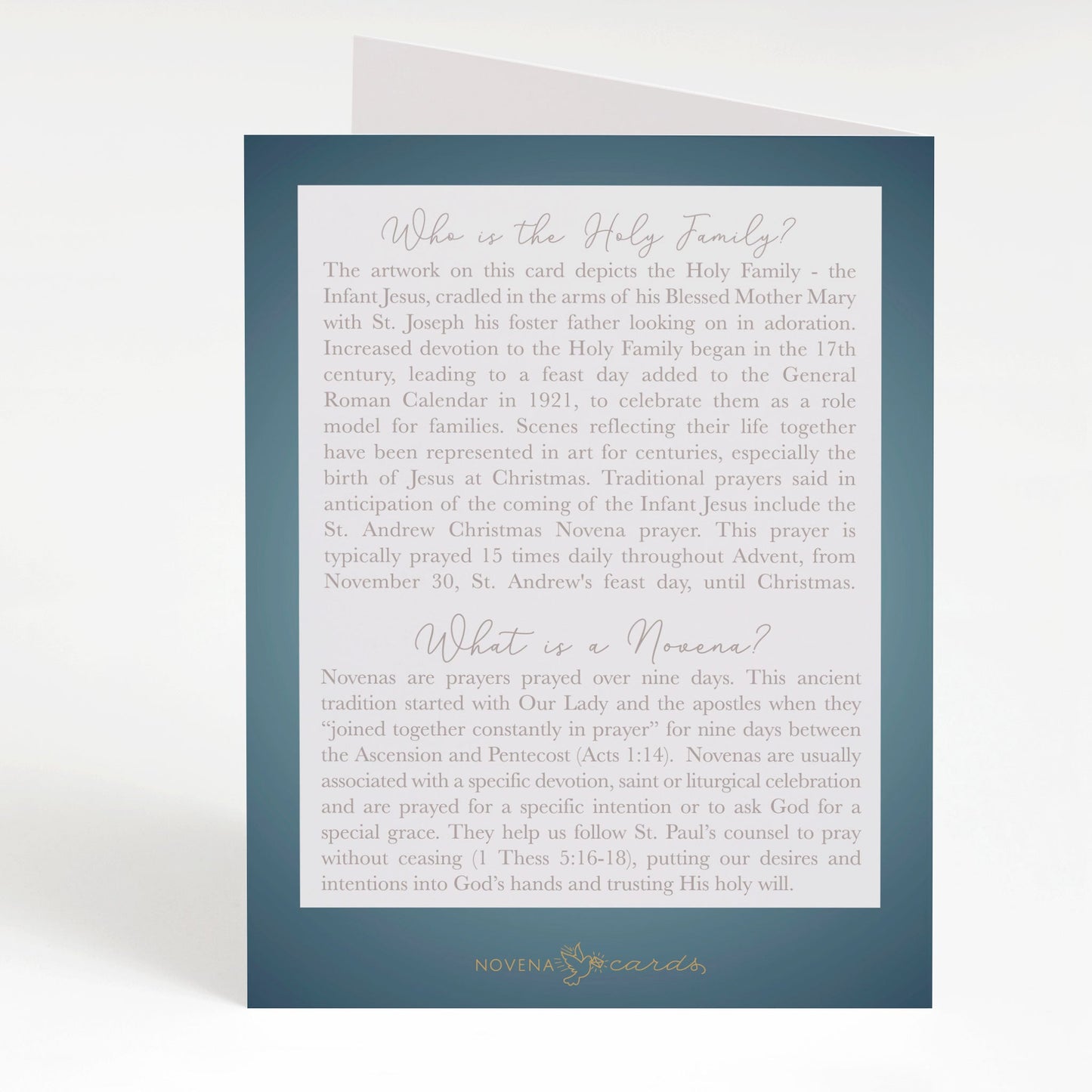 St. Andrew Christmas Novena Card | Holy Family | Blue