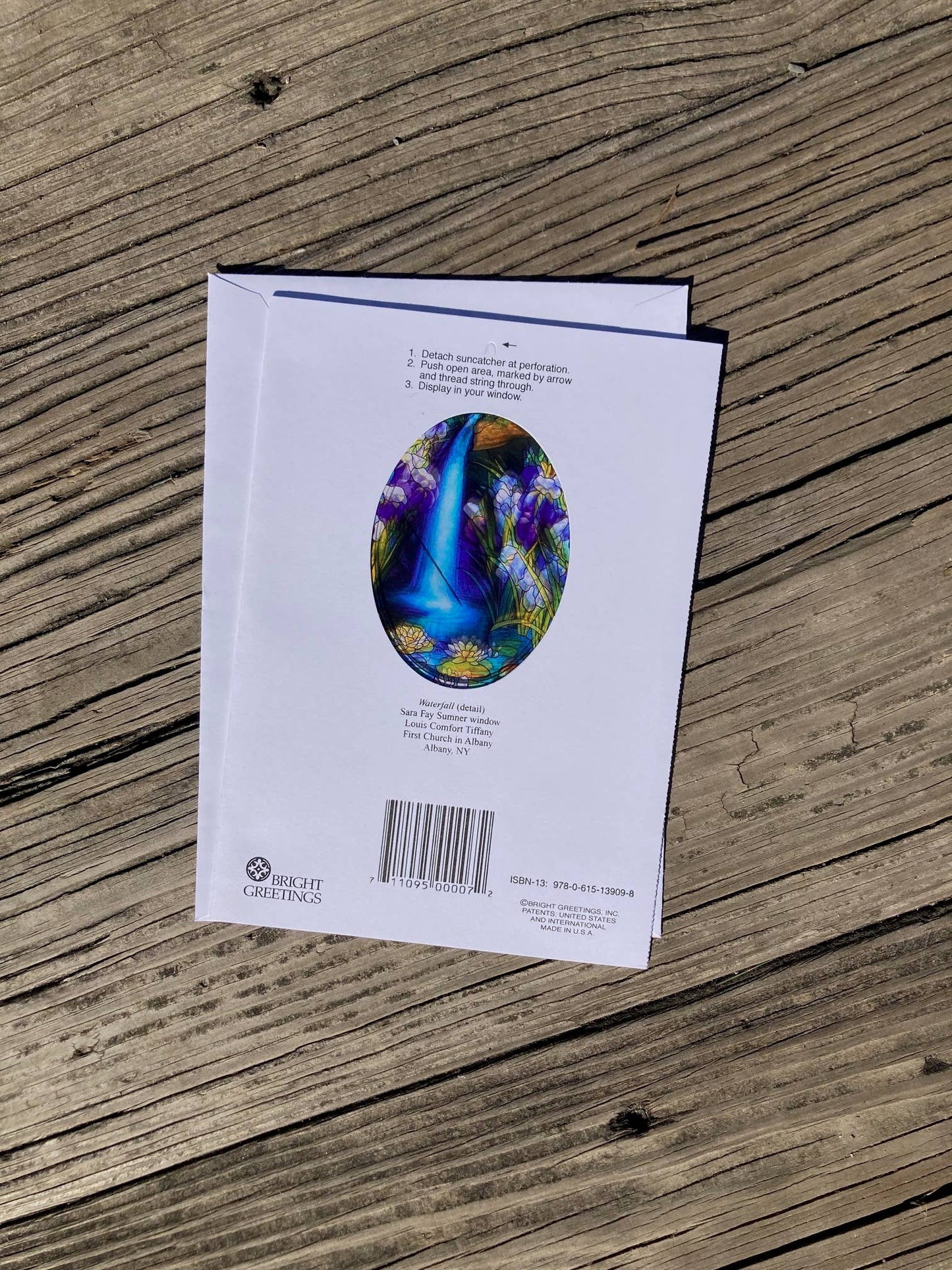 Bright Greetings - Baptism waterfall, sun-catcher card