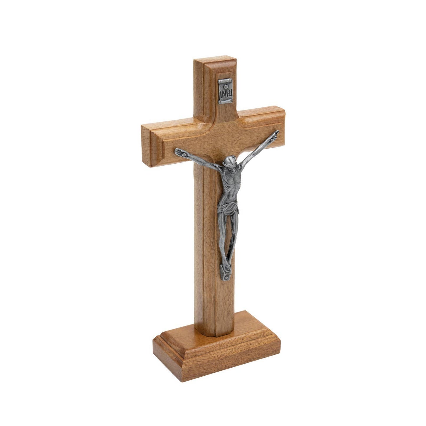 Oremus Mercy - Wooden Cross w/ Stand  7.5”         