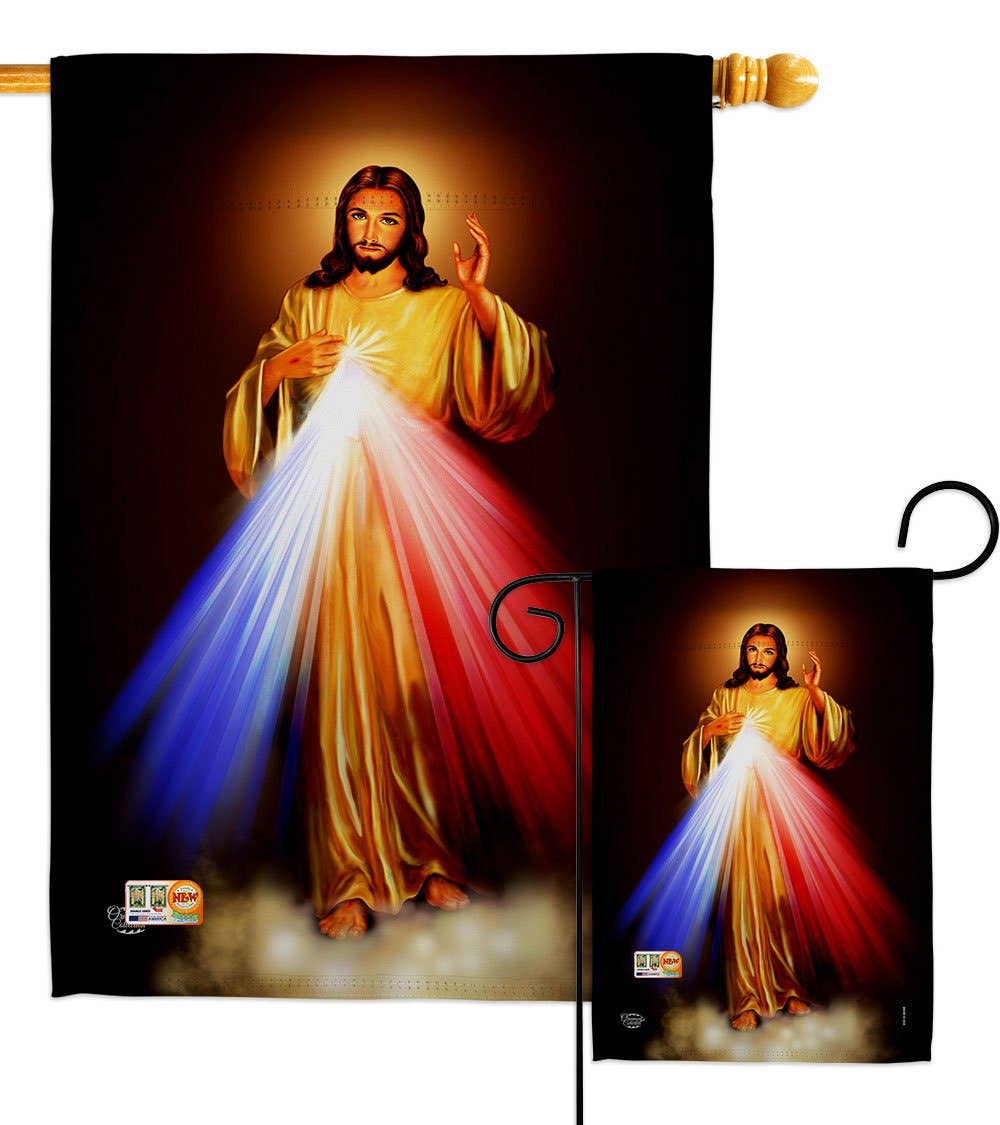 Two Group Flag Co - Jesus Divine Misericordia Religious Faith Decor Flag