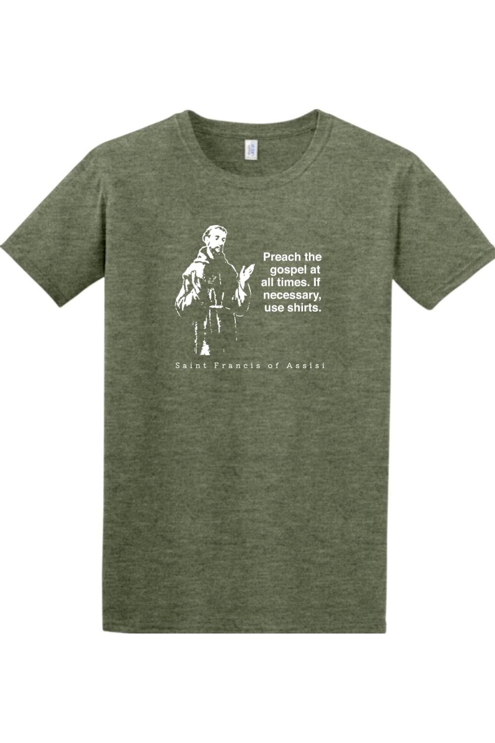 Sock Religious - Preach the Gospel - St. Francis of Assisi Adult T-shirt