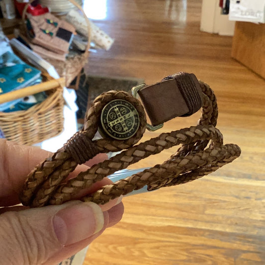 Men’s St Benedict Leather Bracelet