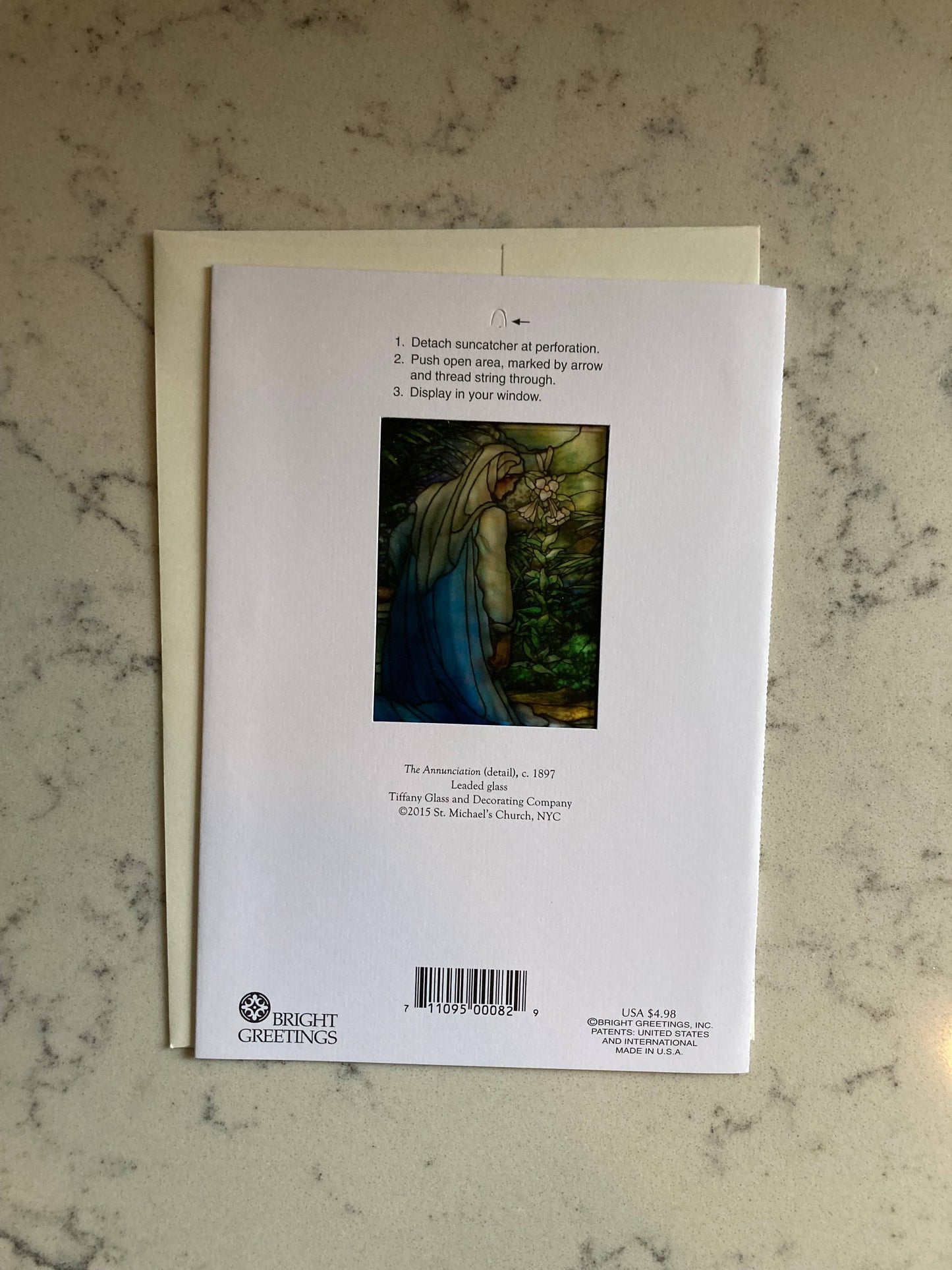 Bright Greetings - The Annunciation sun-catcher card