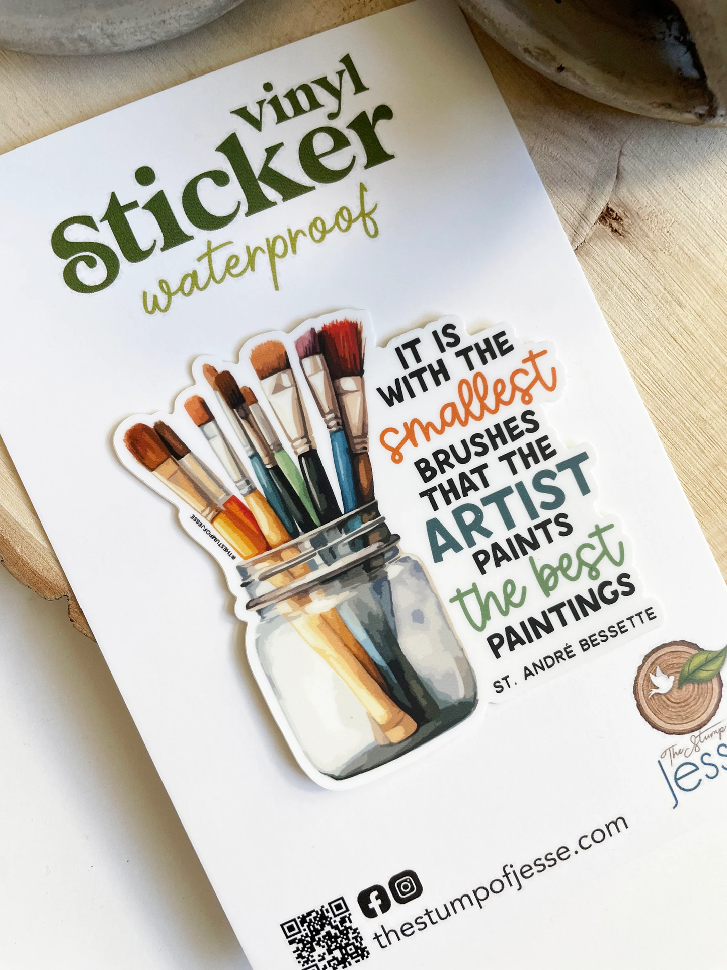 The Stump of Jesse - St. Andre Bessette Waterproof Sticker | Catholic Gift