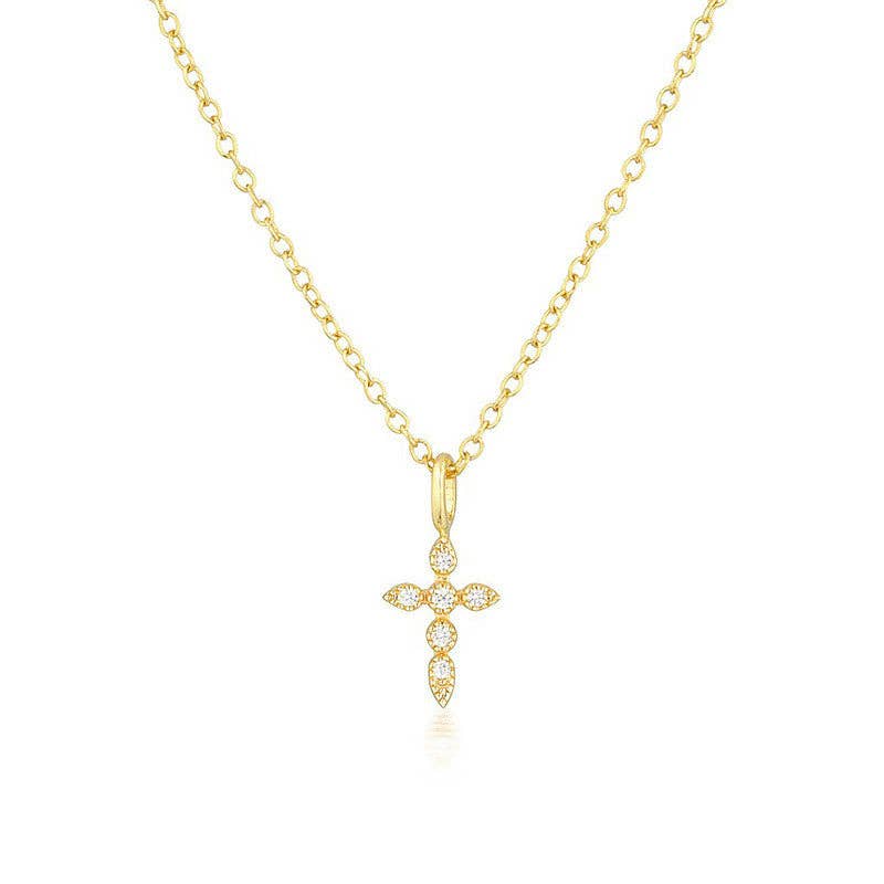 Dainty Cross Charm Pendant Necklace