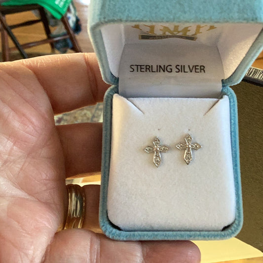 Sterling. silver Cross Earring