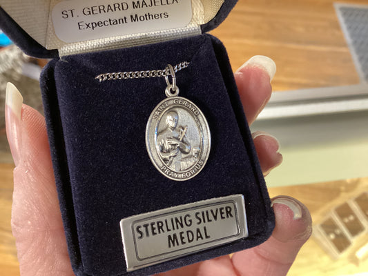 St Gerard Medal Sterling Silver on 18” chain