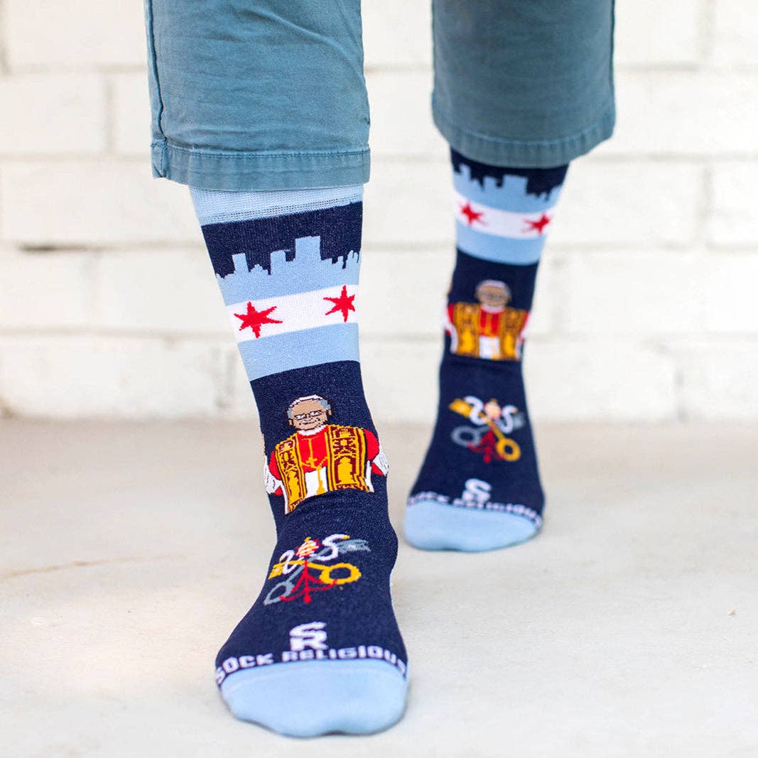 Sock Religious - Pope Leo XIV - Chicago Adult Socks