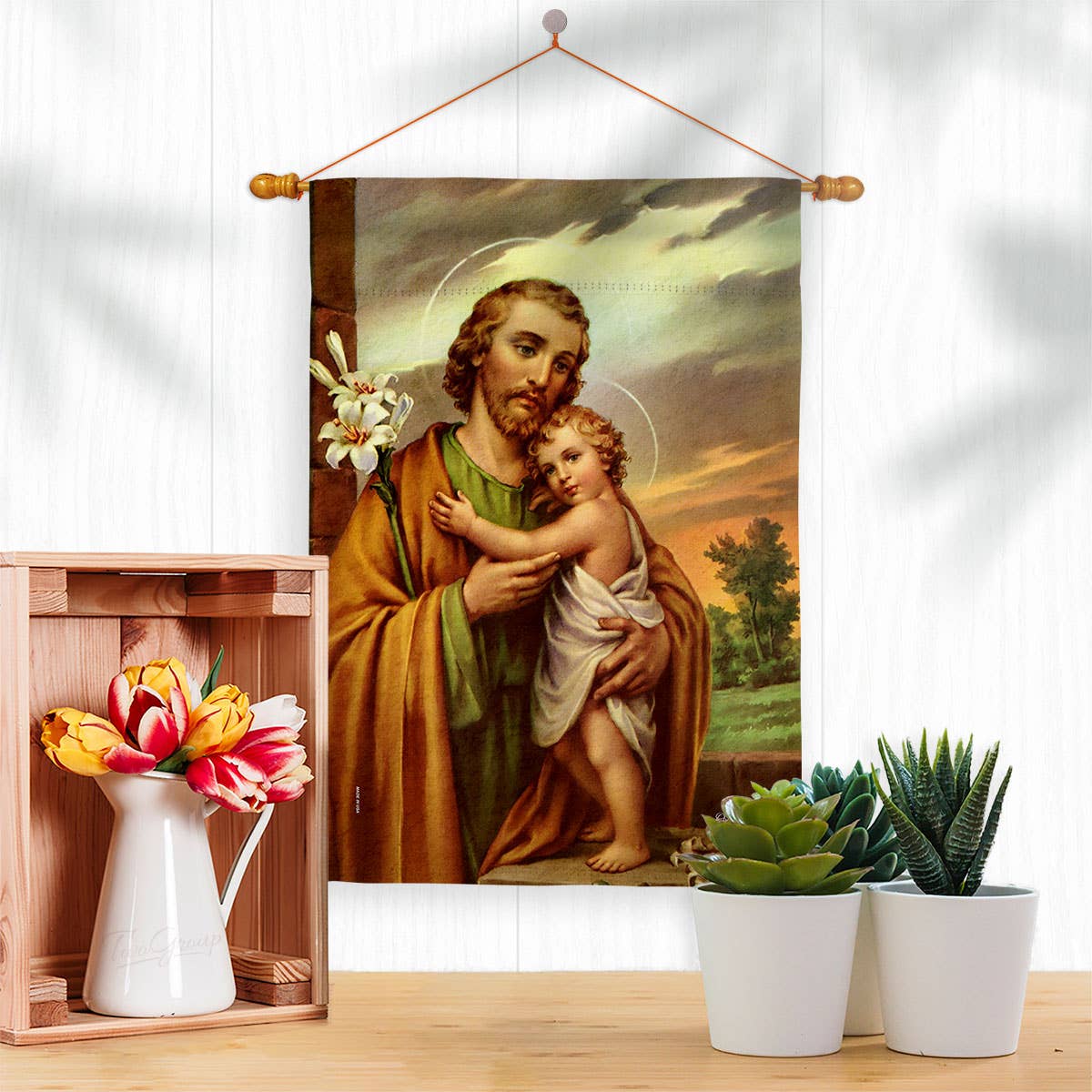 Garden Flag - Joseph & Jesus Religious Faith Decor Flag