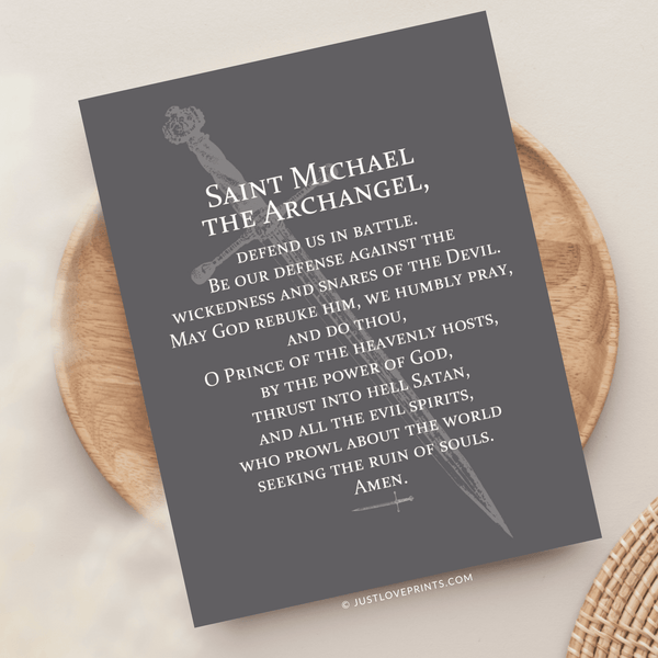 Just Love Prints - St. Michael Prayer Greeting Card