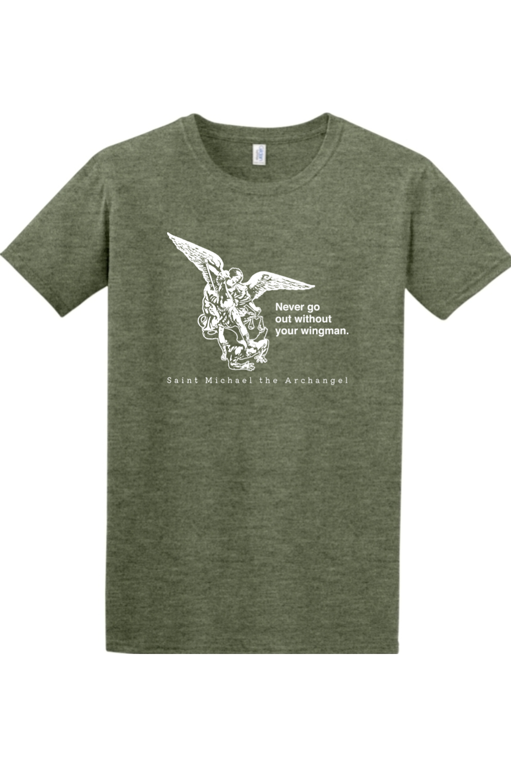 Sock Religious - Never Go Without Your Wingman - St. Michael the Archangel Adult T-Shirt