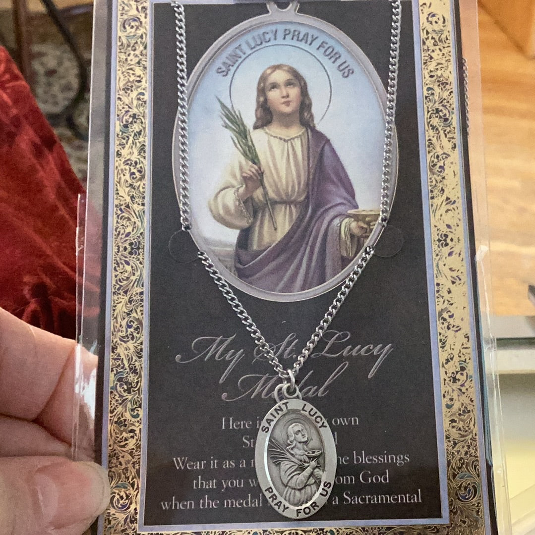 Pewter Saint Medals and Holy Cards