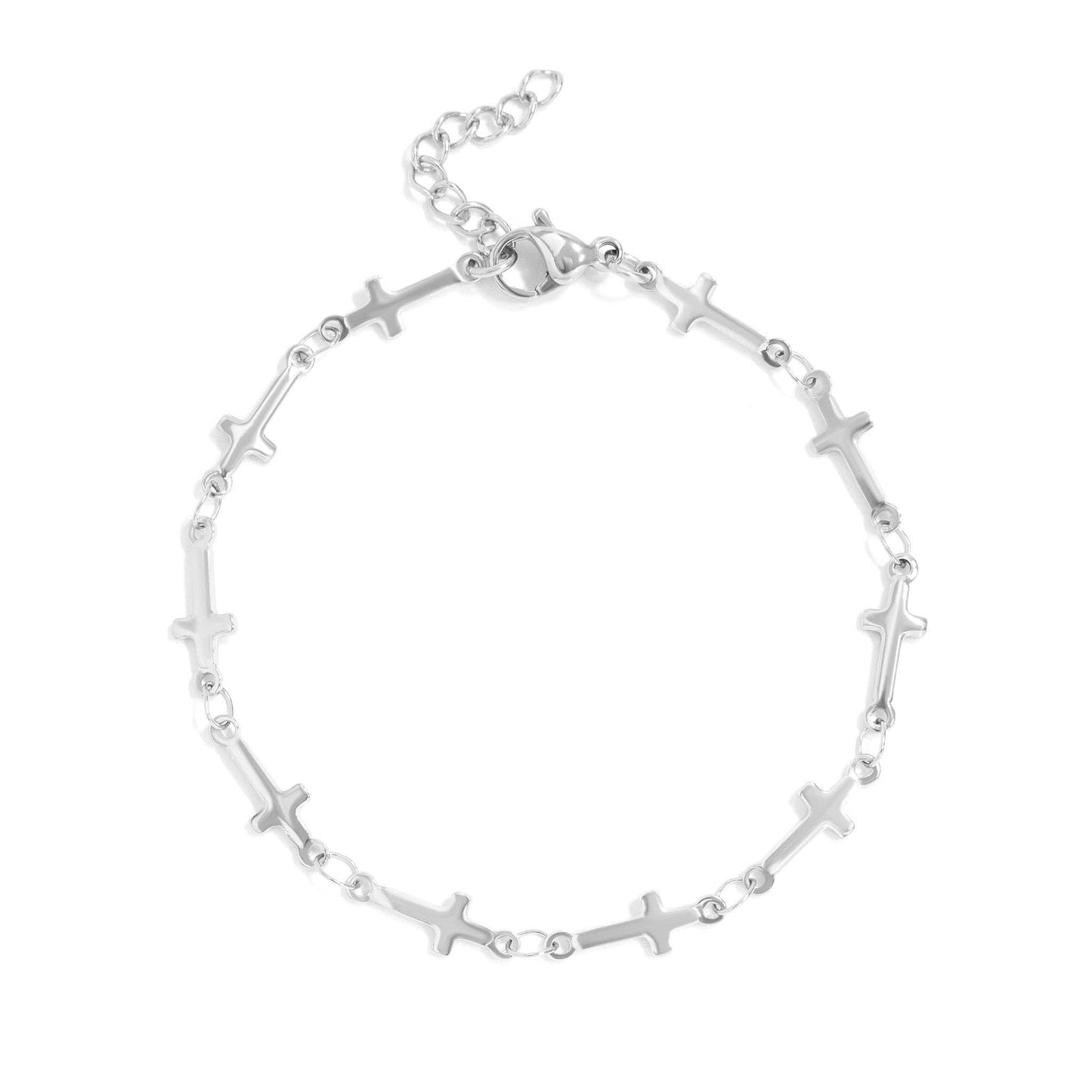 WJW - 18K Gold PVD Stainless Steel Cross Chain Bracelet