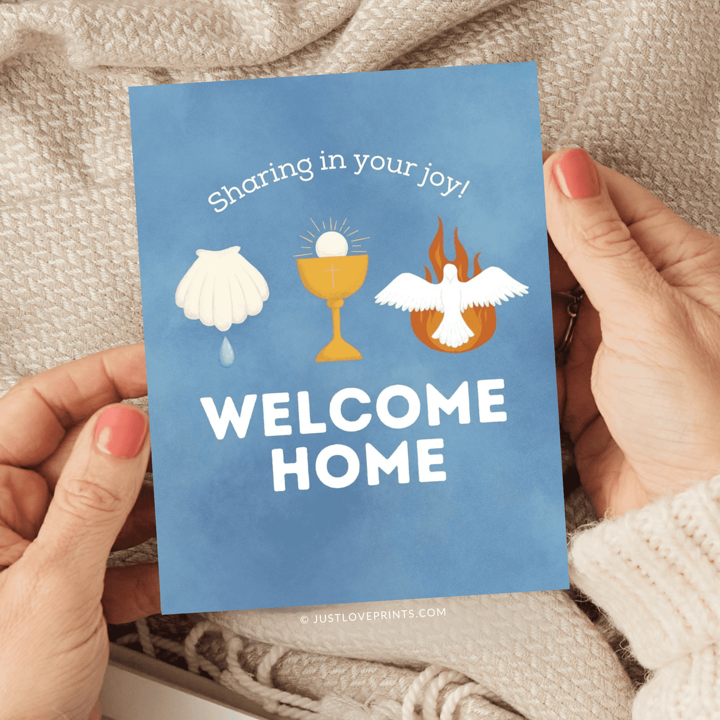 Just Love Prints - Catholic Stickers & Gifts - Welcome Home RCIA Greeting Card