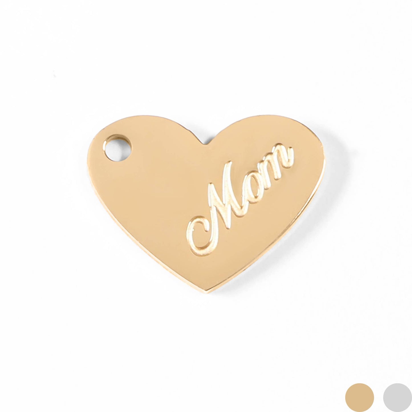 WJW - 18K Gold PVD Stainless Steel Mom Heart Charm