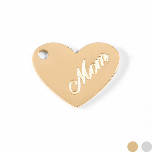 WJW - 18K Gold PVD Stainless Steel Mom Heart Charm